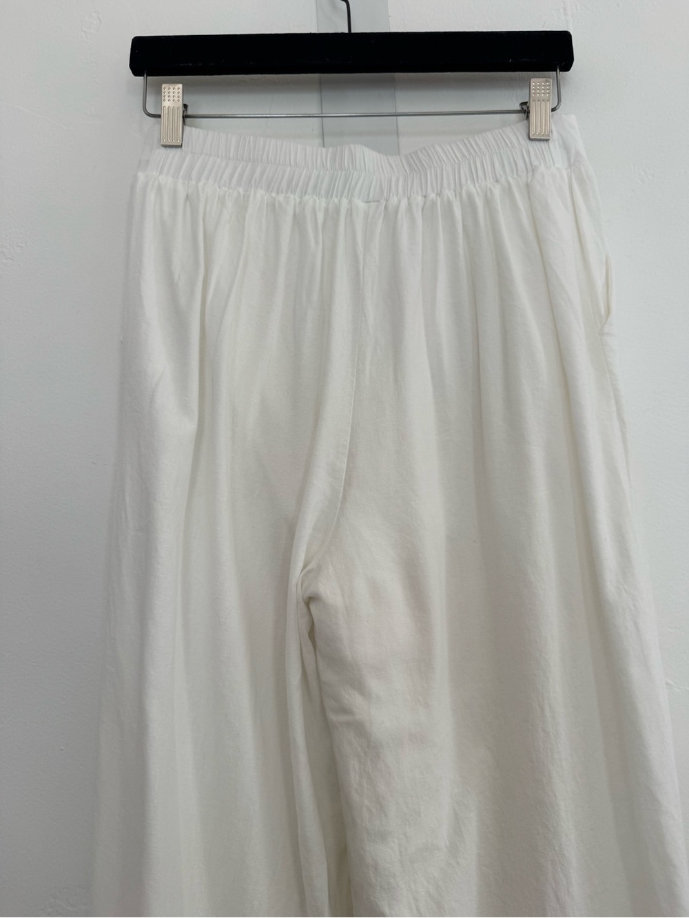 Modesees White Tapered Flowy Pleated Cuffed Balloon Pants Minimalist Lined - Picture 9 of 12